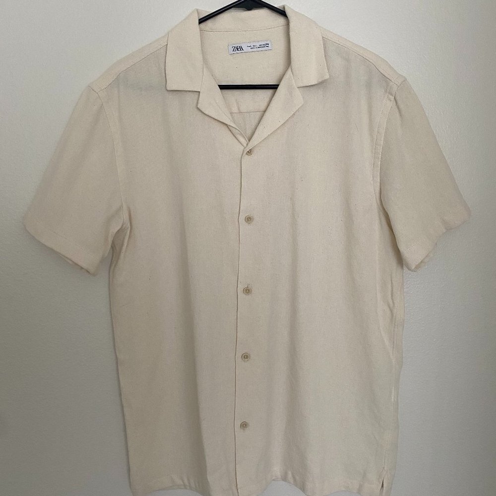 Zara Textured Camp Collard Shirt